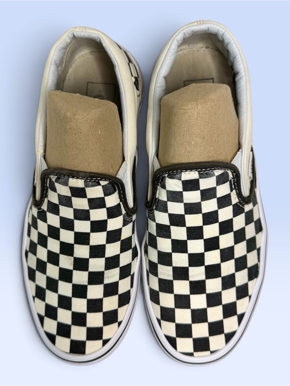 Vans Classic Checkerboard Slip-On Skate Shoes Black & Off-White 7.5 Men/9.0 Wmn - Picture 9 of 12